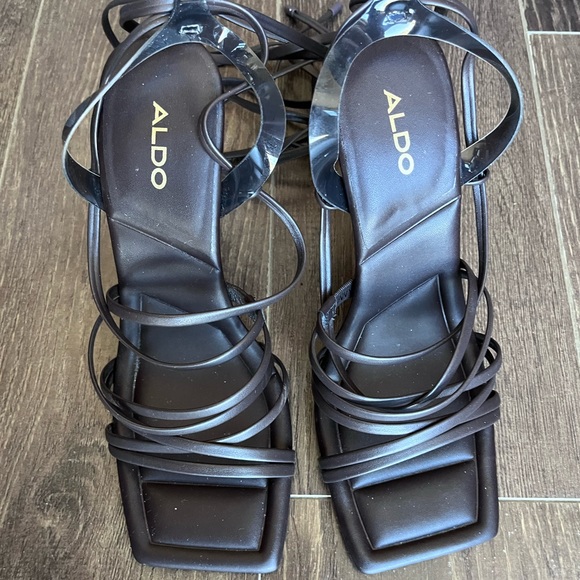 ALDO Bamboo burgundy heeled sandals - Picture 4 of 8